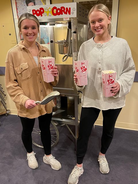 Girls with popcorn